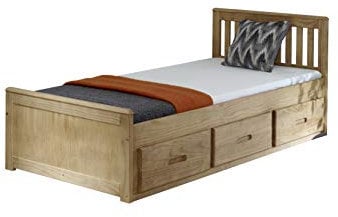 3ft Single Captain Cabin Storage Solid Pine Wooden Bed Bedframe - Waxed Pine Finish (Made from Brazilian Sustainable Pine)