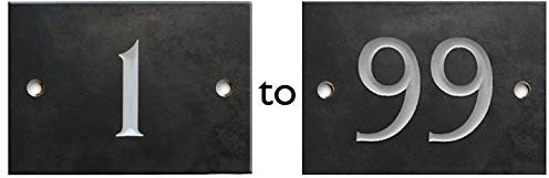 Slate House Number Sign – Hand Engraved V-Cut, Premium Natural Stone, Weatherproof