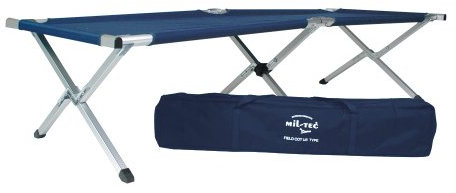 Mil-Tec US Feldbett mit Alu-Gestell (190x65x40 cm) • Faltbares Feldbett inkl. Tragetasche • Outdoor Camping Feldbett klappbar • Als Army Campingbett, Zeltbett, Campingliege, Gästebett, Notbett