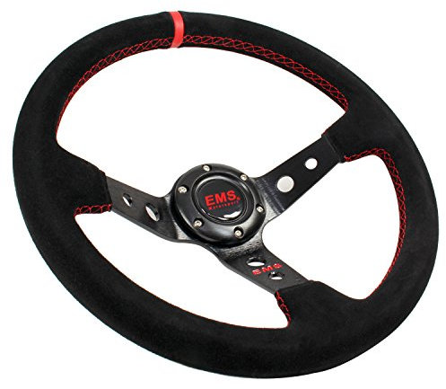 EMS Motorsport Wildleder Lenkrad 350mm 90mm Rallye Sportlenkrad