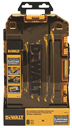 DEWALT Jeu de clés à cliquet métriques, 8 pièces (DWMT74734), argent