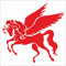 INDIGOS UG Auto Aufkleber Pegasus Winged Pferd rot - 91mmx88mm - Autoaufkleber - Tuning - Sticker - Heckscheibe - Fahrrad - Motorrad - UV beständig