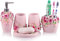 LUANT Accessori da bagno vintage rosa 5 pezzi Caratteristiche: dispenser di sapone, portaspazzolino, bicchiere e portasapone, set regalo da bagno