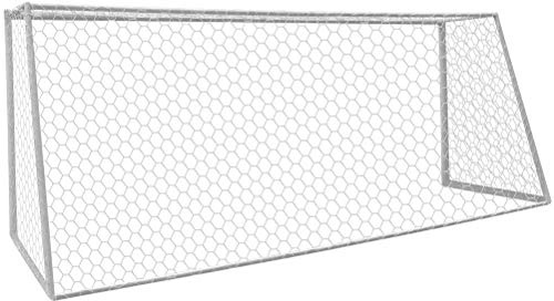Aoneky Rete da Calcio 7,3x2,4M/ 5,5x2,1M/ 3x2M/ 3,6x1,8M/ 2,4x1,8M, Corda Intrecciata 4mm senza Nodo in Poliestere, Maglia Esagonale, per Allenamento 5/7/11 Persona, Solo Rete