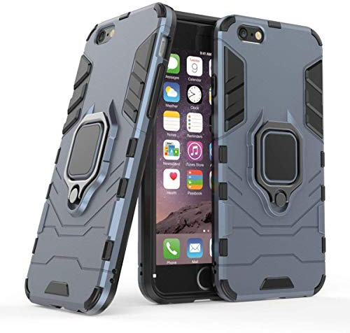 LuluMain Compatibile con iPhone6, iPhone6S Cover, Custodia Armor Anello Cavalletto (Funziona con Il Supporto Magnetico per Auto) Case Paraurti per Apple iPhone 6, iPhone 6S (Blu Navy)