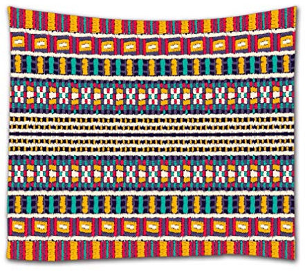 A.Monamour Wandteppiche Geometrische Mosaik Auf Der Fliese Aztekischen Stammes-Ethnischen Ornament Abstrakte Hintergrund Boho Hippie Mandala Wandbehang Tapisserie Wandbild Dekore Tischdecke 180x200cm