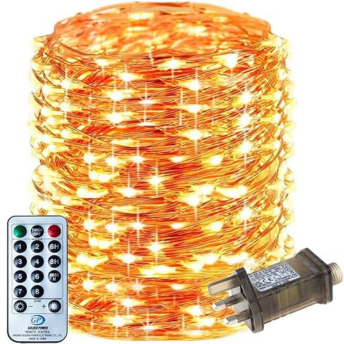 RcStarry Fairy Lights Plug in, 100M 1000LED Copper Wire Fairy Lights Warm White, 333ft LED Fairy String Lights Mains Powered with Remote, Timer, 8 Modes, Memory, Waterproof for Indoor Outdoor Decor