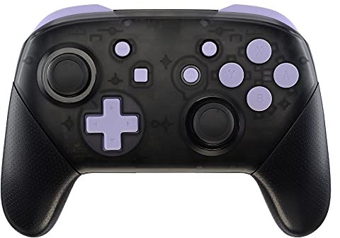 eXtremeRate Boutons de Remplacement ABXY pour Switch Pro Manette, Bouton ABXY Dpad Home Plus Moins L R ZL ZR Trigger pour Manette Switch Pro, Violet Clair