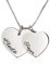Grancey Double Heart Name Necklace Personalised 925 Sterling Silver Rose Gold—Custom Engraved 2 Heart Disc Name Necklace for Women