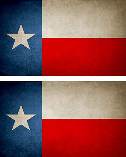 Akachafactory 2X Sticker Aufkleber Flaggen Flagge Fahne Vintage Texas TX