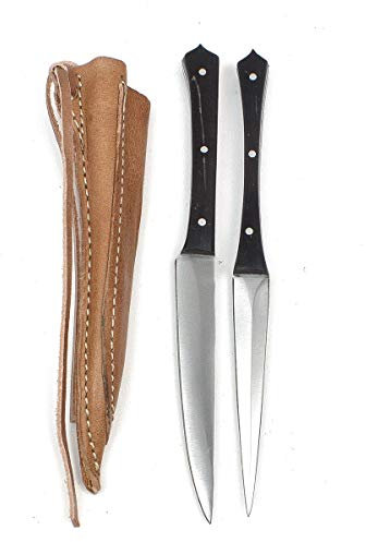 Vehi Mercatus Posate medievali con fodero in pelle doppia (corno, tipo 7)