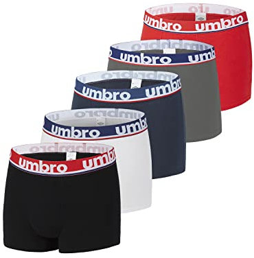 Boxer Homme 100% Coton, Calecon Homme, Respirant, Maille Aérée (Lot de 5), Noir, Rouge, Blanc, Bleu, Taille 2XL