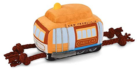 P.L.A.Y. PET LIFESTYLE AND YOU - Plüsch Spielzeug Hund - Canine Commute Collection - San Francisco Cable Car, 150 g