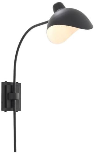 Casa Padrino Designer Wandleuchte Schwarz/Antik Messingfarben 19,5 x 67 x H. 70 cm - Elegante Wandlampe im 50er Jahre Stil - Luxus Kollektion