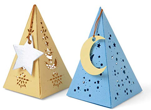 Sizzix Thinlits Stanzformen-Set, 7 Stück, Celestial Favor Box von Lisa Jones, 665184, Papier Kunststoff, Himmlische Kiste, Einheitsgröße