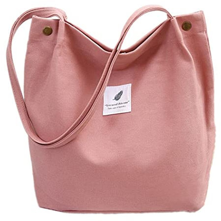 oukesin Borsa a tracolla in tela da donna borsa a tracolla grande capacità turismo scolastico casual, rosa