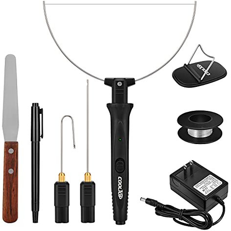 Cooltop Kit de cortador de espuma de alambre caliente, 18 W de alta potencia de espuma de poliestireno cortador eléctrico Hotwire herramienta de corte de espuma, kit de cuchillo de talla de espuma
