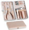Akake Kit de manucure, pédicure, coupe-ongles, kit de toilettage professionnel, outils 18 en 1 avec étui de voyage luxueux pour homme et femme Rose Gold