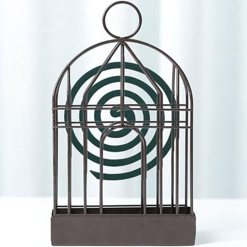 Support Bobine Moustique, Support de Bobine de Moustique Spirale Anti-Moustiques, Métal Brûleur d'Encens,Porte Encens Métal Classique,Support Bobine Anti-Moustique Portatif,Mosquito Coil Holder (Noir)