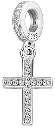 Pandora Charms Kreuz 925 Sterling Silber Charm Cross Bead Passen Armband Anhänger Schmuck Geschenk für Frauen Damen Herren Männer