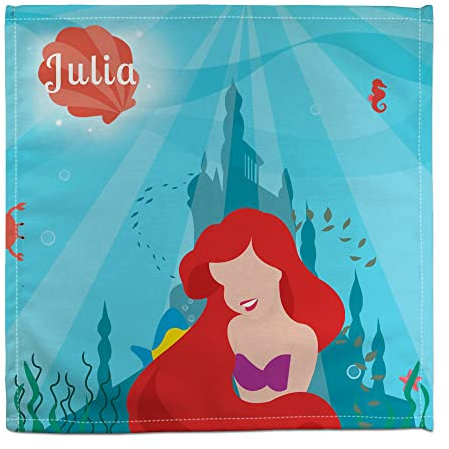Meerjungfrauen-Serviette. Personalisierte Stoffservietten. Stoffserviette mit Name. Originelles personalisiertes Geschenk. Verschiedene Ausführungen und Größen. Arielle