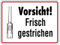 MBS SIGNS Warnschild Aufkleber 'Vorsicht! Frisch gestrichen' | Premium, selbstklebend, UV-beständig, kratzfest, permanent, Made in Germany, Größe: 10x7,5 cm