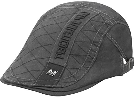 HAPPYPOP Schirmmütze Herren Schiebermütze Schwarz Driving Cabbie Jagd Flatcap Newsboy Cap