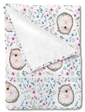 MYSLC Babydecke Kinder Tagesdecke Decke Igel Blumen Tiere Kuscheldecke Wohndecke Krabbeldecke Flanell Sofa Decke für Baby Junge Mädchen 127x150 cm