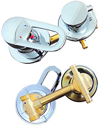 Mitigeur De Douche Intubation De Sortie D'eau 2/3/4/5 Voies Entraxe 9/10/12.5/14.5cm Mitigeur De Cabine De Douche En Laiton Poli À Une Poignée,2 Voies,10cm