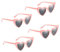 SKHAOVS 4 Pezzi Occhiali Sole Forma Cuore Occhiali da Amore Vintage Moda Occhiali da Vista Sole Forma Cuore Fantasia Colorati per Ragazze Donne in Viaggio Accessori Trucco (rosa)