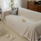 Ayoiow Sofabezug Antirutsch Sofa Überzug Beige 4 Sitzer Sofabezug Chenille Einfarbiges Fischgrätenmuster