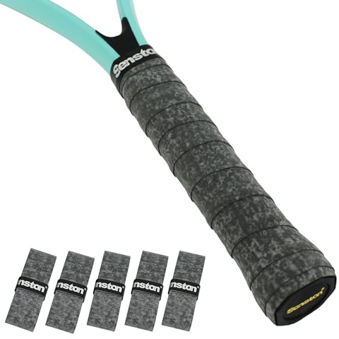 Senston 5 Stück Schläger Griffband Matte PU-Haut mit hoher Reibung für den Austausch von Schlägergriffen