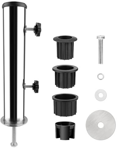 MEYAGOT Soportes De Tierra para Sombrillas, Accesorios Soporte Sombrilla, Base De Tubo De Acero Inoxidable para Exteriores, Soporte para Sombrilla De Exterior
