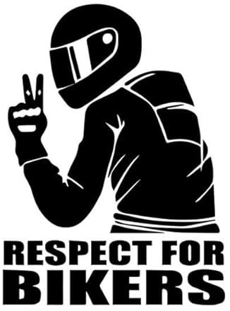 Generic Respect For Bikers - Allwetter-Aufkleber, Vinyl-Aufkleber, Auto, Laptop, LKW, Werkzeugkasten, Fenster, Tumbler, Boot, Anhänger usw (Hellblau, 5x6), AMZUCDDE001