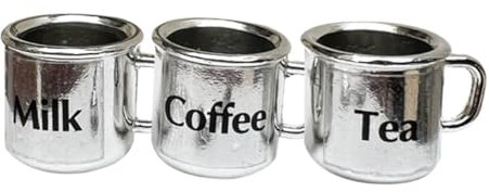 Toyvian 3pcs Dollhouse Cup Water Mug Coffee Glasses Tea Cups Doll House Know Mug Coffee Mugs Teacups Doll Cups Mini House Photo Props Miniature Water Cups Miniature Model Mini Mug Metal