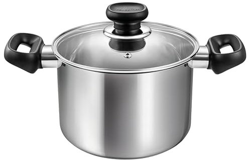 Tescoma 730818 Brava - Olla con tapa, 18 cm de diámetro, 3 L, acero inoxidable