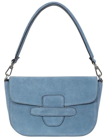 Abro Leather Suede Shoulder Bag Camilla Light Blue/Fairy