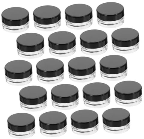 iplusmile 20stücke Kosmetikbehälter Runde Kunststoffdosen Mit Schwarzem Deckel Für Lotion Creme Und Hautpflege Stapelbare Auslaufsichere Probenbehälter Für Und Zuhause