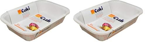 Cuki Vaschette In Cartoncino Forno Tradizionale E A Microonde - 2/3 Porzioni - Rettangolari [Rc63] - 60 g (Confezione da 2)