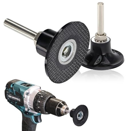 Paquete de 2 discos de lijado de 2 pulgadas, adaptador de soporte de disco de bloqueo de rollo con vástago de 1/4 pulgadas para accesorios de amoladora, taladro eléctrico, lijado