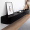 Coubird Wall Mounted TV Unit, Floating TV Unit, Black Floating TV Stand Cabinet with Doors in Media Wall Unit, Entertainment Storage TV Console for Living Room and Office (black, 160cm/63.0in)