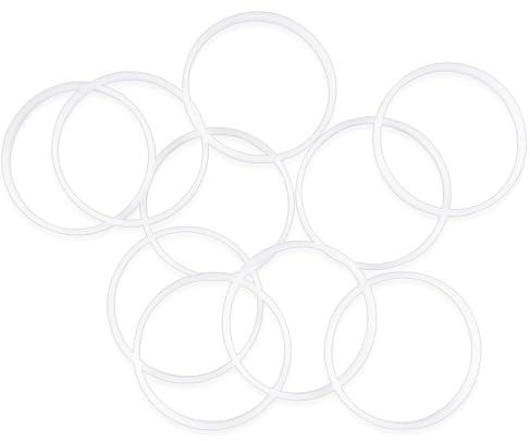 Ideen mit Herz Kunststoff-Ringe | weiß | Traumfänger-Ringe | Makramee | Rohlinge zum Weiterverzieren | Ø innen 7,7 cm, Ø außen 8,2 cm, 6 mm stark | 10 Stück