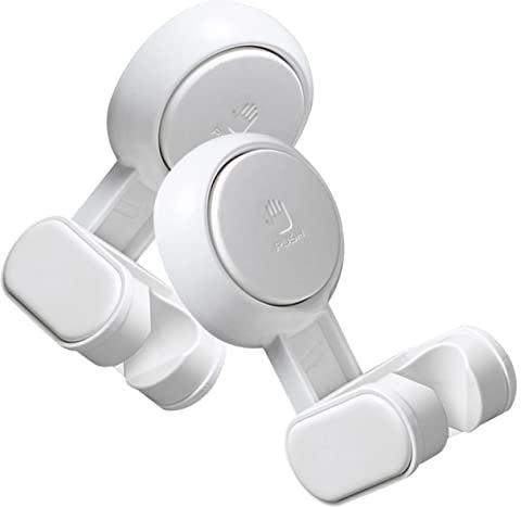 DIYEAH 2Piezas Soporte de Ducha de Ventosa Doble Ajustable Instalación sin Taladro Base para Mango de Ducha Compatible con Superficies y Sólidas Paquete