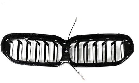 NKURTPC Kühlergrills Auto-Lufteinlassgitter Passend für BMW 5er G30 G38 G31 Facelift LCI 2020–23, Auto-Styling, LED-Weißlicht, Auto-Frontstoßstange, Nierengrill(with Camera Hole)