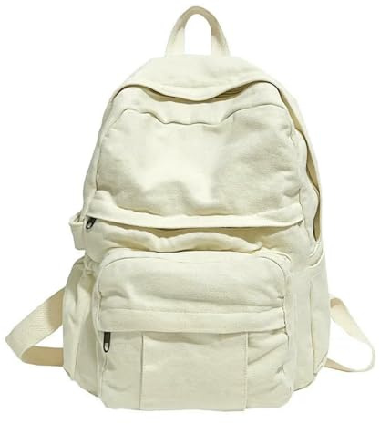 XYNM Rucksack Canvas -Rucksack Für Frauen - Vintage Kawaii Schultasche Mädchen, Fashion College -Laptop -Rucksack, Reise Studenten Und Damen-beige-32 * 13 * 34