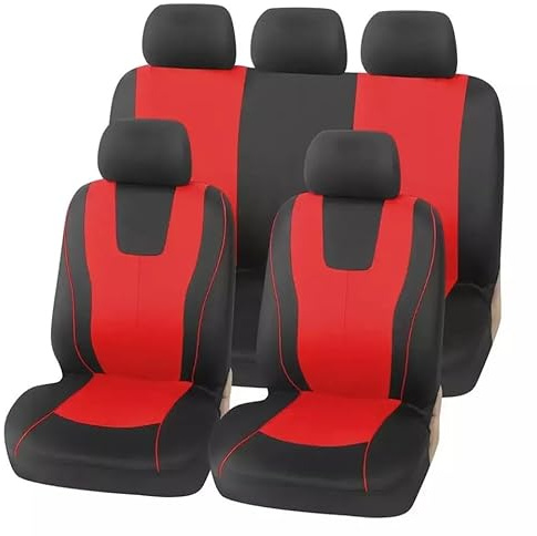 VALKEM Auto Sitzbezüge Set für Toyota Aygo X AB70 2021 2022 2023 2024 2025 – 5 Sitzer Autositzbezüge Universal Set Wasserdicht rutschfest Atmungsaktiv Sitzschoner Auto Zubehör,C Red