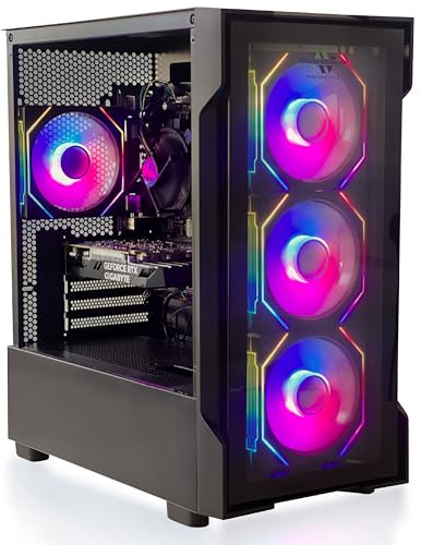 BIRMINGHAM AV Gaming PC – AMD Ryzen 5 5500 with NVIDIA RTX 3050 6GB, 16GB RAM, 1TB SSD, RGB Case, Windows 11 Pro - Black
