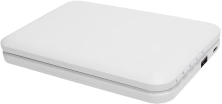 Jiawu 15 W Schnell Aufladbare Kabellose Ladeuhr mit LED-Spiegel, Elektronisch für Nachttisch, Faltbares Design für Platzersparnis, Rutschfestes Silikonmaterial (White)