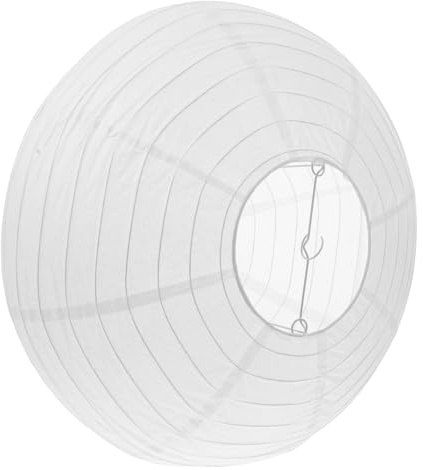 EXHUMKY Papierlaternen Oval Weiß 40cm Faltbarer Lampenschirm aus Papier für Innen und Außenanwendungen Geeignet für Gartenpartys und Festliche Events