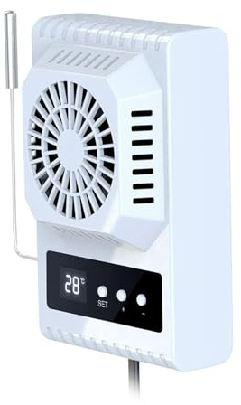 Ziociura Reptile Ventilation Fan Ventilateur Silencieux pour Terrarium Système Climatisation Intelligent Contrôle Constant Accessoires Antidérapants pour Repti, Blanc